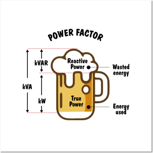 Power Factor Engineer & Beer Funny Gift Ideas Posters and Art